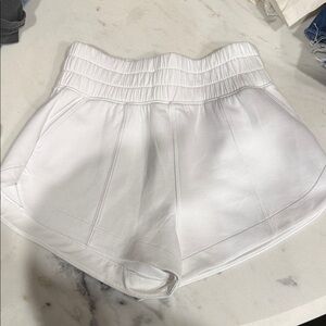 High Waist White Women's Shorts